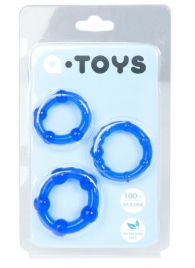 Набор из 3 синих эрекционных колец A-toys - A-toys - в Раменском купить с доставкой