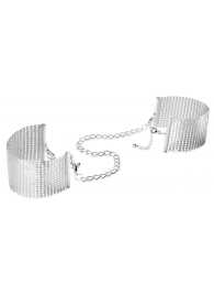 Серебристые наручники-браслеты Desir Metallique Handcuffs - Bijoux Indiscrets - купить с доставкой в Раменском