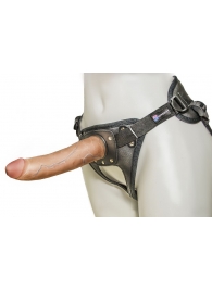 Насадка-фаллоимитатор на кожаных трусиках Harness Ultra Realistic 7  - 18 см. - LOVETOY (А-Полимер) - купить с доставкой в Раменском