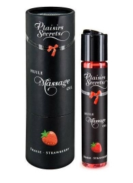 Массажное масло с ароматом клубники Huile de Massage Gourmande Fraise des Bois - 59 мл. - Plaisir Secret - купить с доставкой в Раменском