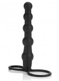 Насадка на пенис для двойного проникновения Silicone Beaded Double Rider - 14 см. - California Exotic Novelties - в Раменском купить с доставкой