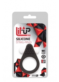 Чёрное эрекционное кольцо LIT-UP SILICONE STIMU RING 1 BLACK - Dream Toys - в Раменском купить с доставкой