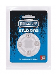 Эрекционное кольцо с 4 бусинами MENZSTUFF STUD RING CLEAR - Dream Toys - в Раменском купить с доставкой