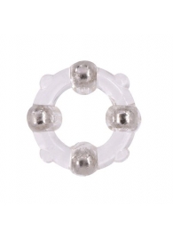 Эрекционное кольцо с 4 бусинами MENZSTUFF STUD RING CLEAR - Dream Toys - в Раменском купить с доставкой