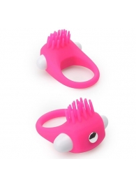 Розовое эрекционное кольцо с щеточкой LIT-UP SILICONE STIMU RING 5 - Dream Toys - в Раменском купить с доставкой