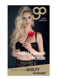 Пластиковая метелочка с красными пёрышками Small Feather Tickler - 32 см. - Blush Novelties - купить с доставкой в Раменском