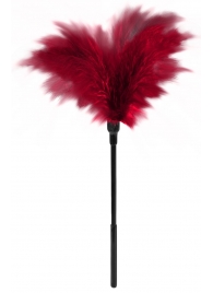 Пластиковая метелочка с красными пёрышками Small Feather Tickler - 32 см. - Blush Novelties - купить с доставкой в Раменском