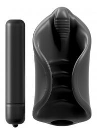 Чёрный мастурбатор Vibrating Silicone Stimulator с вибрацией - Pipedream - в Раменском купить с доставкой