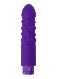 Фиолетовый вибратор с шишечками - 17 см. - A-toys купить в Раменском с доставкой в Orgasmix.ru Фиолетовый вибратор с шишечками - 17 см. - A-toys