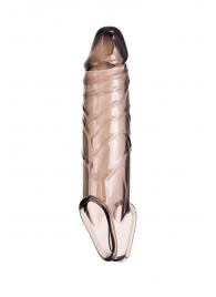 Дымчатая фаллическая насадка с подхватом и закрытой головкой - 16,2 см. - ToyFa - в Раменском купить с доставкой