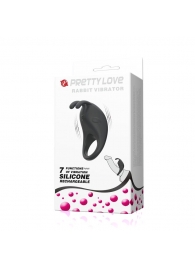 Чёрное эрекционное кольцо с вибрацией Rabbit Vibrator - Baile - в Раменском купить с доставкой