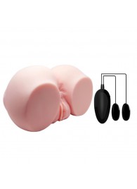 Телесный мастурбатор с двумя любовными тоннелями и вибрацией - Baile - в Раменском купить с доставкой