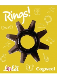 Чёрное эрекционное кольцо Rings Cogweel - Lola Games - в Раменском купить с доставкой