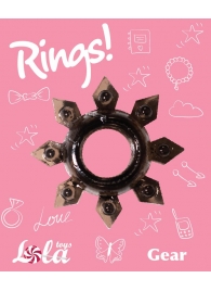 Чёрное эрекционное кольцо Rings Gear - Lola Games - в Раменском купить с доставкой