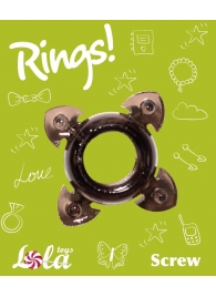 Чёрное эрекционное кольцо Rings Screw - Lola Games - в Раменском купить с доставкой