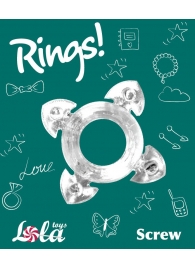 Прозрачное эрекционное кольцо Rings Screw - Lola Games - в Раменском купить с доставкой