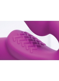 Ярко-розовый безремневой вибрострапон Evoke Vibrating Strapless Silicone Strap-on Dildo - XR Brands - купить с доставкой в Раменском