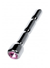 Серебристый уретральный плаг со стразом - 7 см. - ToyFa - купить с доставкой в Раменском