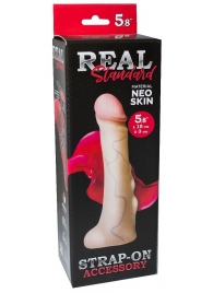 Реалистичная насадка с мошонкой REAL Standard - 18 см. - LOVETOY (А-Полимер) - купить с доставкой в Раменском