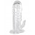Прозрачная гелевая насадка с клиторальным отростком - 13 см. - Toyfa Basic - в Раменском купить с доставкой