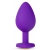 Фиолетовая анальная пробка Bling Plug Medium с золотистым стразом - 8,3 см. - Blush Novelties - купить с доставкой в Раменском