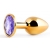 Золотистая анальная пробка с фиолетовым стразом - 7,2 см. - Anal Jewelry Plug - купить с доставкой в Раменском
