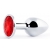 Серебристая анальная пробка с красным стразом - 7,2 см. - Anal Jewelry Plug - купить с доставкой в Раменском