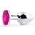 Серебристая анальная пробка с малиновым кристаллом - 7,2 см. - Anal Jewelry Plug - купить с доставкой в Раменском