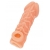 Телесная закрытая насадка с венками Cock Sleeve Size M - 15,6 см. - KOKOS - в Раменском купить с доставкой
