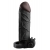 Чёрная вибронасадка с кольцом Vibrating Real Feel 2 Extension - 16 см. - Pipedream - в Раменском купить с доставкой