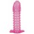 Гелевая розовая насадка с шипами - 12 см. - Toyfa Basic - в Раменском купить с доставкой