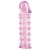 Гелевая розовая насадка на фаллос с шипами - 12 см. - Toyfa Basic - в Раменском купить с доставкой