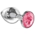 Большая серебристая анальная пробка Diamond Pink Sparkle Large с розовым кристаллом - 8 см. - Lola Games - купить с доставкой в Раменском