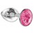Малая серебристая анальная пробка Diamond Pink Sparkle Small с розовым кристаллом - 7 см. - Lola Games - купить с доставкой в Раменском