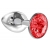 Малая серебристая анальная пробка Diamond Red Sparkle Small с красным кристаллом - 7 см. - Lola Games - купить с доставкой в Раменском