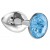 Малая серебристая анальная пробка Diamond Light blue Sparkle Small с голубым кристаллом - 7 см. - Lola Games - купить с доставкой в Раменском