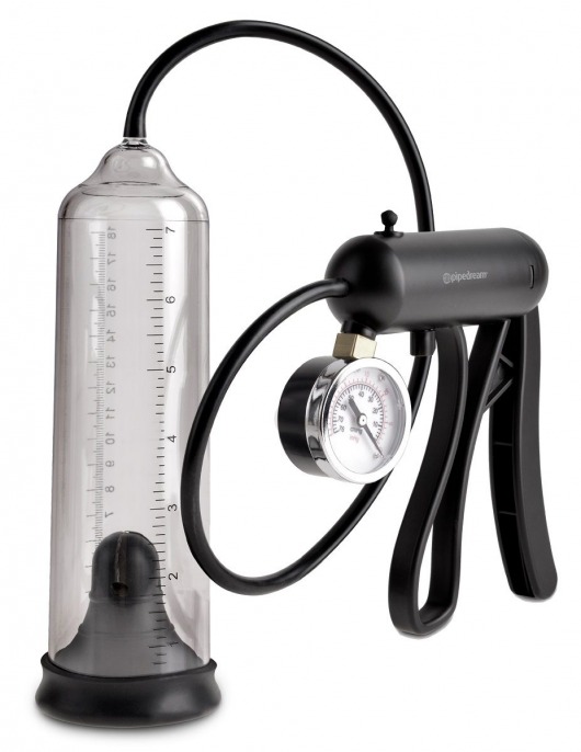 Вакуумная мужская помпа с датчиком давления Pro-Gauge Power Pump - Pipedream - в Раменском купить с доставкой