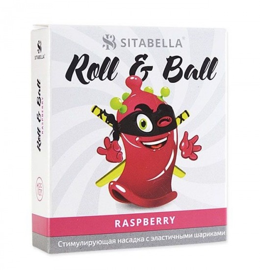 Стимулирующий презерватив-насадка Roll   Ball Raspberry - Sitabella - купить с доставкой в Раменском