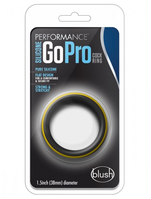 Черно-желтое силиконовое эрекционное кольцо Silicone Go Pro Cock Ring - Blush Novelties - в Раменском купить с доставкой
