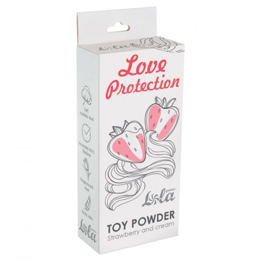 Пудра для игрушек Love Protection с ароматом клубники со сливками - 30 гр. - Lola Games - купить с доставкой в Раменском