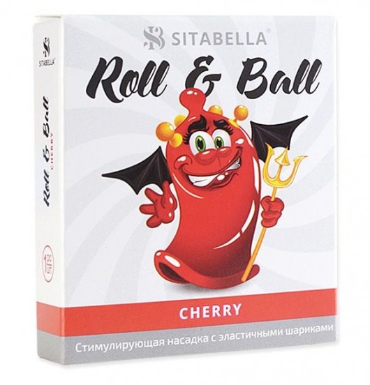 Стимулирующий презерватив-насадка Roll   Ball Cherry - Sitabella - купить с доставкой в Раменском