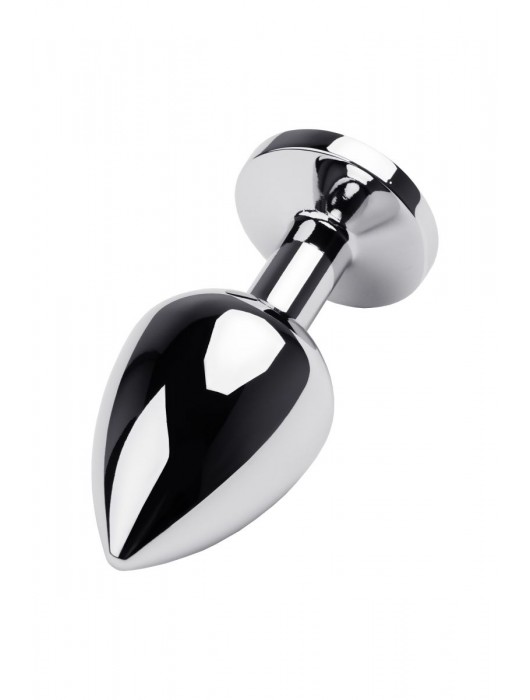 Серебристая коническая анальная пробка с красным кристаллом - 8 см. - ToyFa - купить с доставкой в Раменском