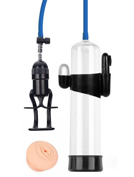 Прозрачная вакуумная вибропомпа Sex Expert с насадкой-вагиной - Sex Expert - в Раменском купить с доставкой