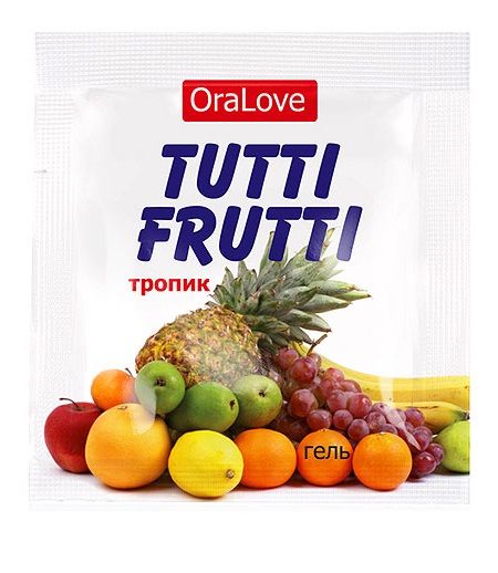 Пробник гель-смазки Tutti-frutti со вкусом тропических фруктов - 4 гр. - Биоритм - купить с доставкой в Раменском