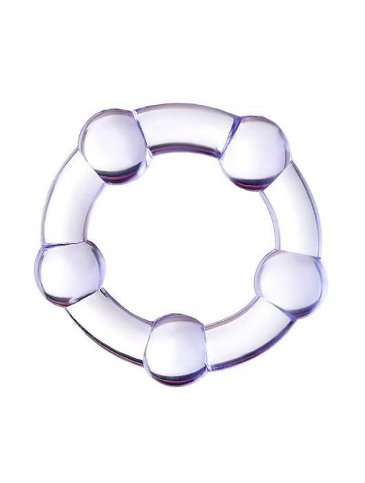 Фиолетовое эрекционное кольцо на пенис с бусинами - Штучки-дрючки - в Раменском купить с доставкой