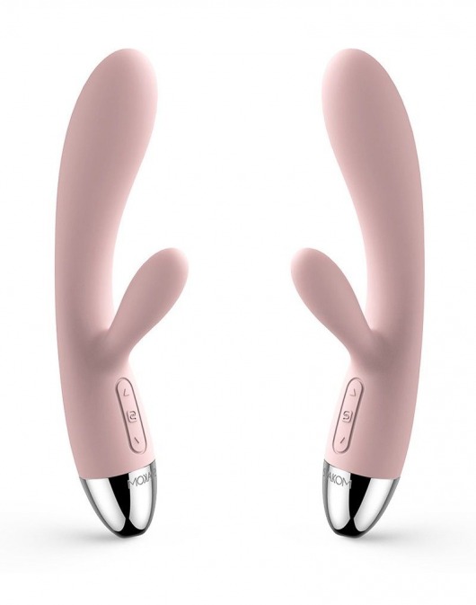 Нежно-розовый вибратор Alice с клиторальным стимулятором - Svakom