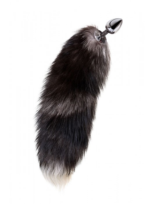Серебристая металлическая анальная втулка с хвостом чернобурой лисы - размер S - ToyFa - купить с доставкой в Раменском