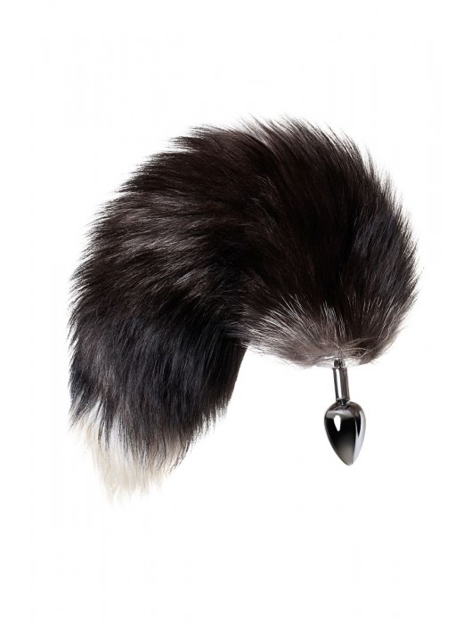 Серебристая металлическая анальная втулка с хвостом чернобурой лисы - размер S - ToyFa - купить с доставкой в Раменском