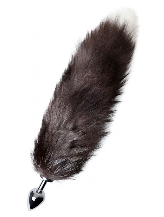 Серебристая металлическая анальная втулка с хвостом чернобурой лисы - размер S - ToyFa - купить с доставкой в Раменском