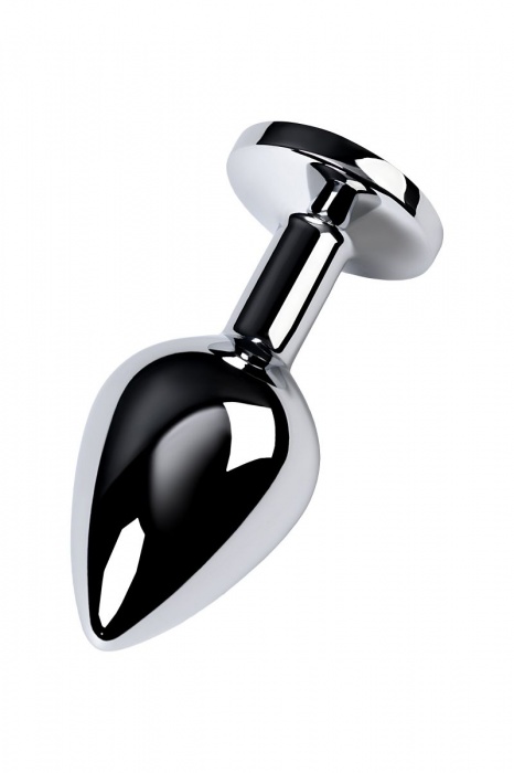 Серебристая конусовидная анальная пробка с голубым кристаллом - 8 см. - ToyFa - купить с доставкой в Раменском